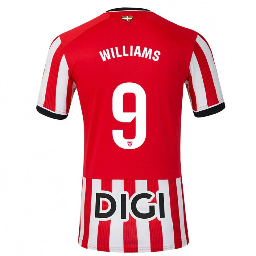 Danxen Donna Maglia Iñaki Williams #9 Rosso Nero Bianco Kit Gara Home 2026/27 Maglietta