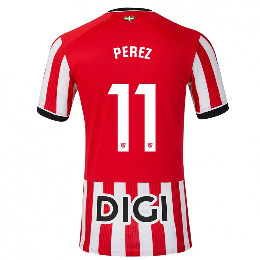 Danxen Donna Maglia Adrián Pérez #11 Rosso Nero Bianco Kit Gara Home 2026/27 Maglietta