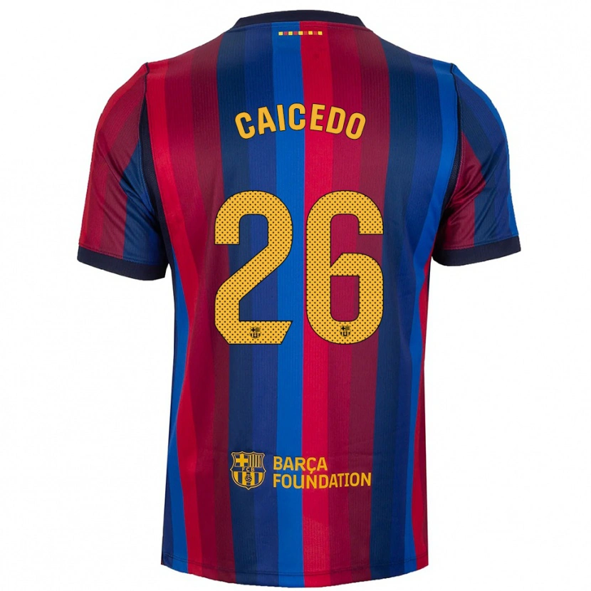 Danxen Donna Maglia Josué Caicedo #26 Blu Reale Rosso Giallo Kit Gara Home 2026/27 Maglietta