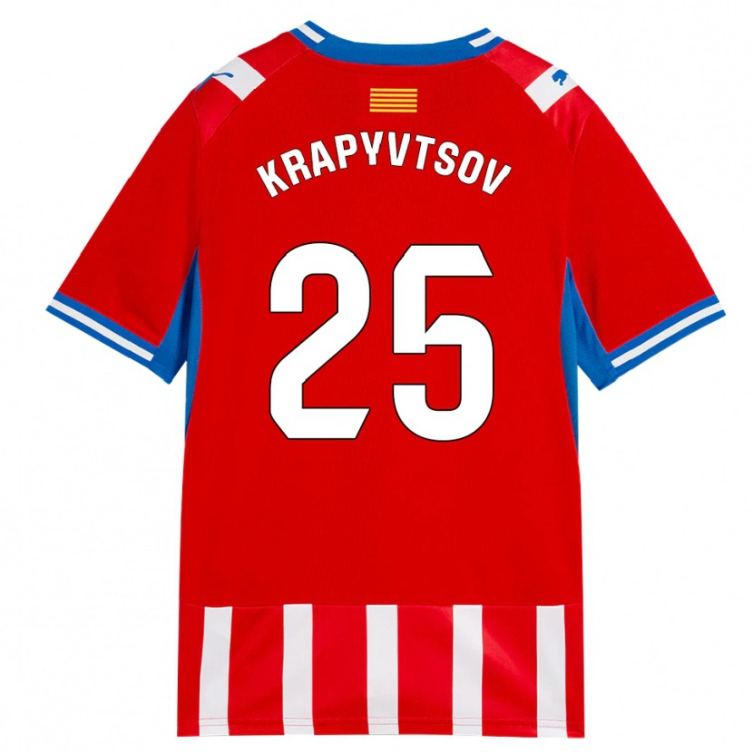 Danxen Donna Maglia Vladyslav Krapyvtsov #25 Rosso Bianco Azzurro Kit Gara Home 2026/27 Maglietta