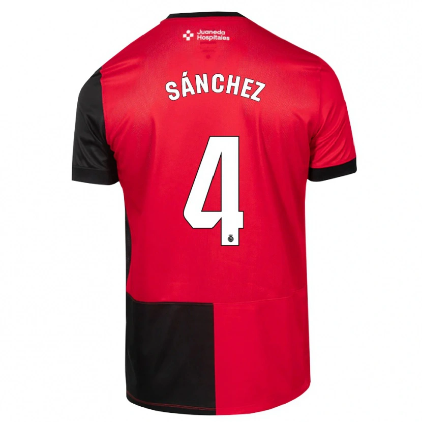 Danxen Donna Maglia Leo Sánchez #4 Nero Rosso Bianco Kit Gara Home 2026/27 Maglietta
