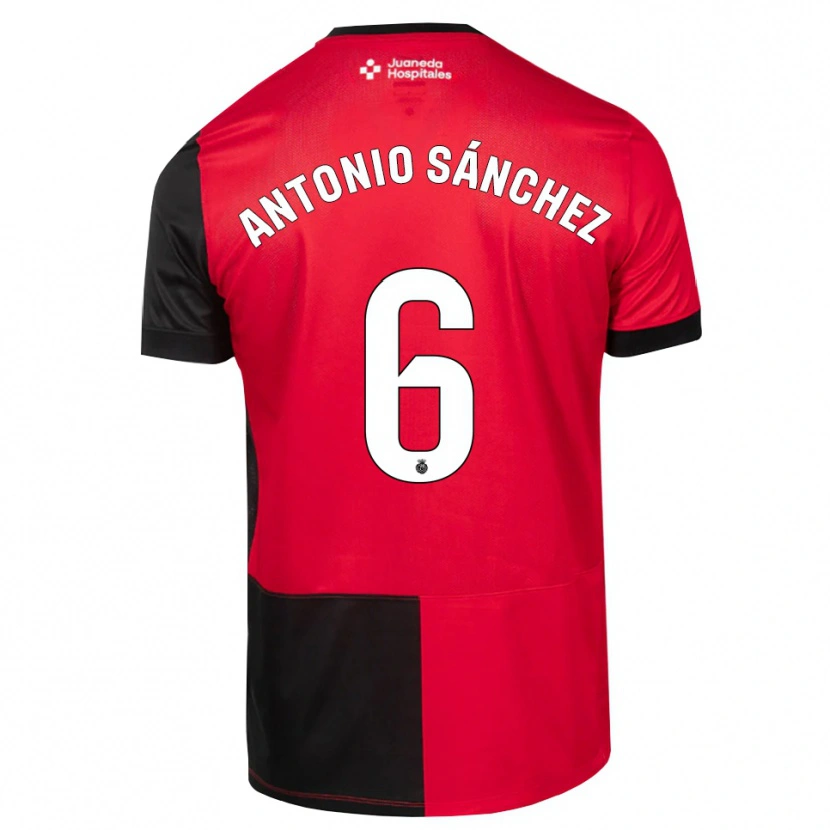 Danxen Donna Maglia Antonio Sánchez #6 Nero Rosso Bianco Kit Gara Home 2026/27 Maglietta