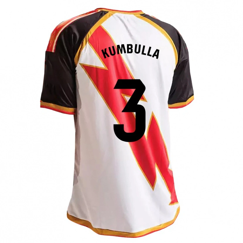 Danxen Donna Maglia Marash Kumbulla #3 Nero Rosso Bianco Oro Kit Gara Home 2026/27 Maglietta
