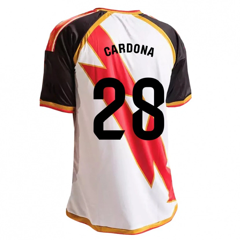Danxen Donna Maglia Josep Cardona #28 Nero Rosso Bianco Oro Kit Gara Home 2026/27 Maglietta