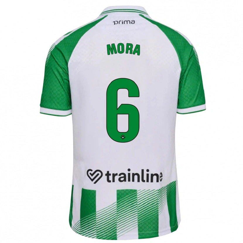 Danxen Donna Maglia Marcos Mora #6 Verde Chiaro Nero Bianco Kit Gara Home 2026/27 Maglietta