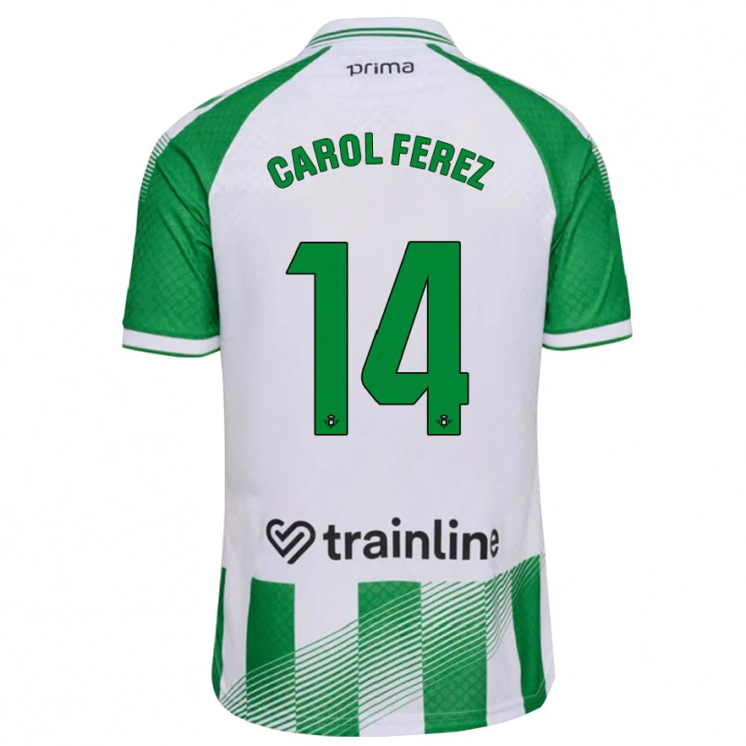 Danxen Donna Maglia Carolina Férez Méndez #14 Verde Chiaro Nero Bianco Kit Gara Home 2026/27 Maglietta