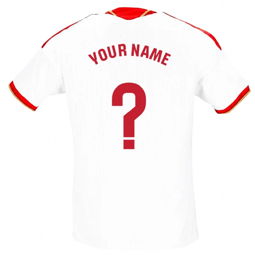 Danxen Donna Maglia Il Tuo Nome #0 Bianco Rosso Kit Gara Home 2026/27 Maglietta
