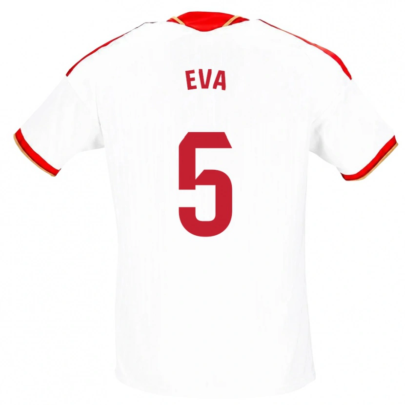 Danxen Donna Maglia Eva Llamas Hernández #5 Bianco Rosso Kit Gara Home 2026/27 Maglietta