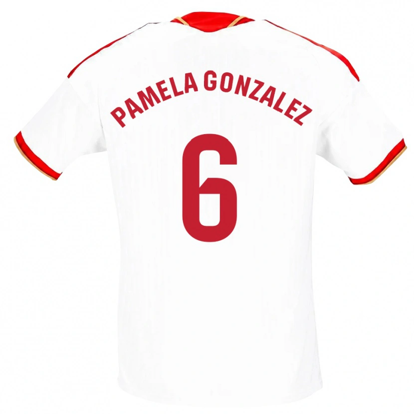 Danxen Donna Maglia Cinthia Pamela González Medina #6 Bianco Rosso Kit Gara Home 2026/27 Maglietta