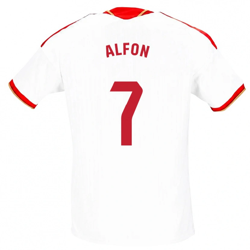 Danxen Donna Maglia Alfon González #7 Bianco Rosso Kit Gara Home 2026/27 Maglietta