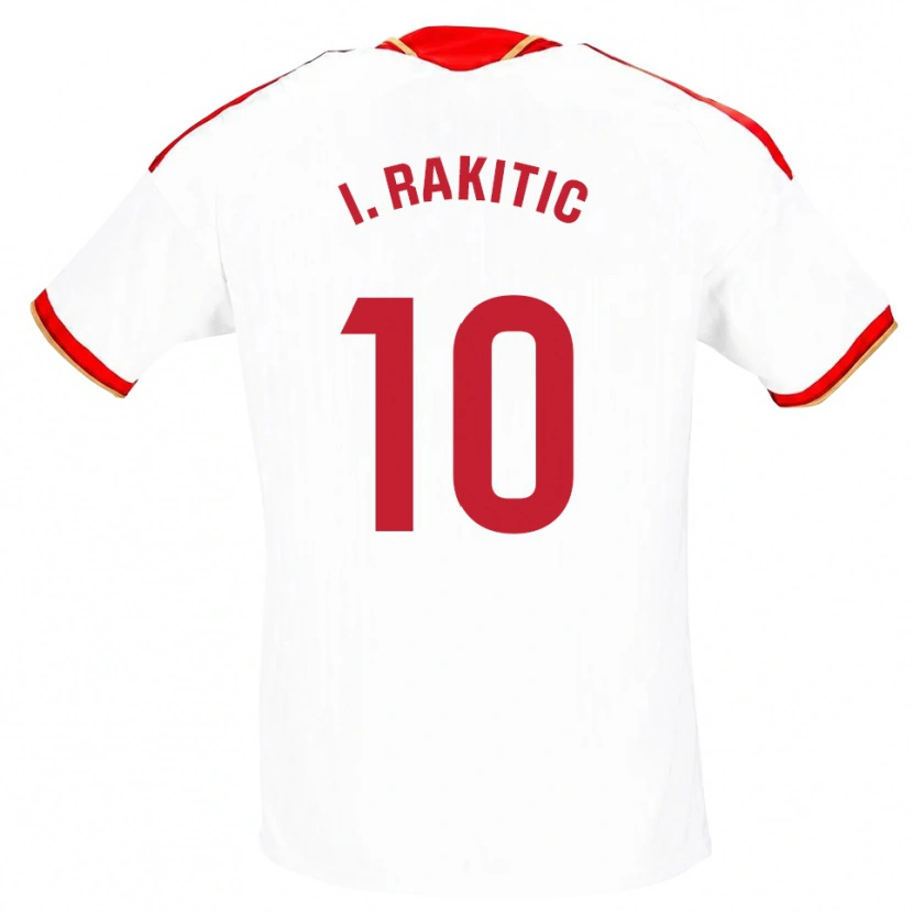 Danxen Donna Maglia Ivan Rakitic #10 Bianco Rosso Kit Gara Home 2026/27 Maglietta