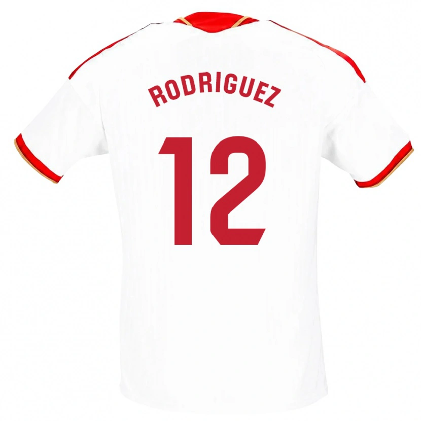Danxen Donna Maglia Lucía María Rodríguez Herrero #12 Bianco Rosso Kit Gara Home 2026/27 Maglietta