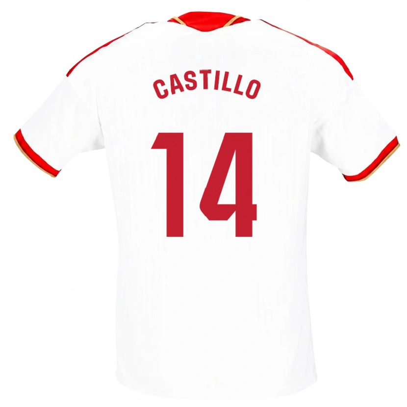 Danxen Donna Maglia Silvio Castillo #14 Bianco Rosso Kit Gara Home 2026/27 Maglietta