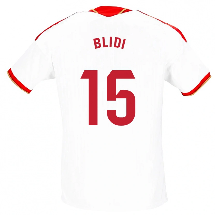 Danxen Donna Maglia Naim Blidi #15 Bianco Rosso Kit Gara Home 2026/27 Maglietta
