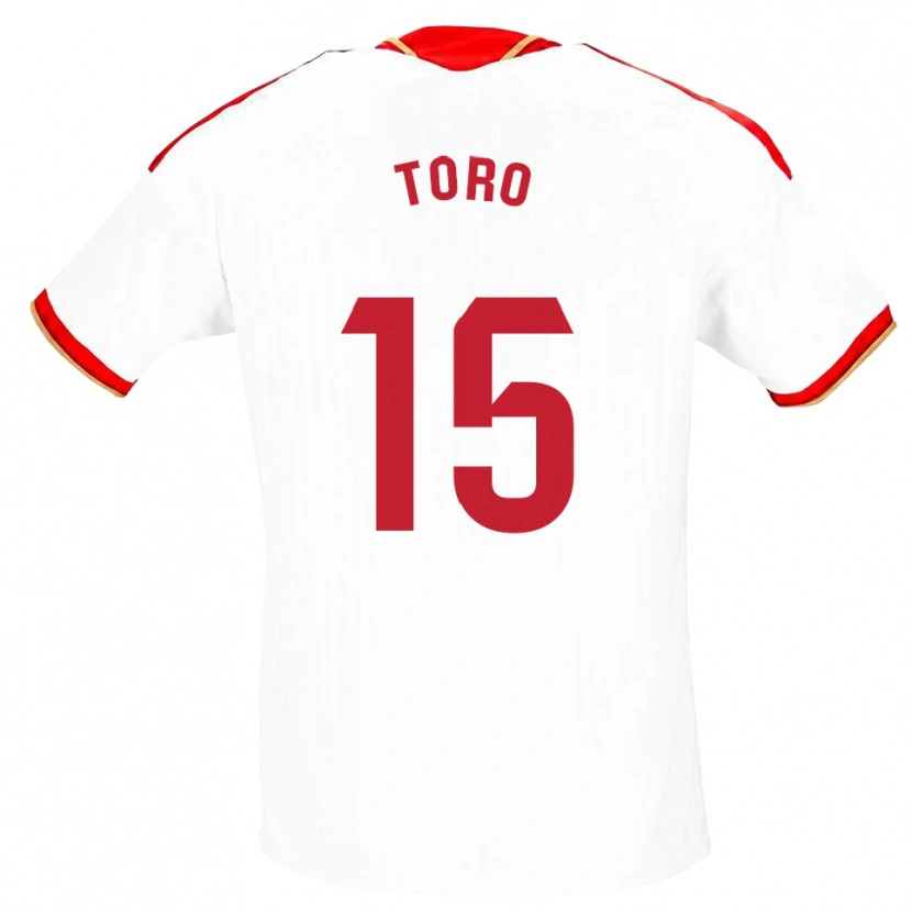Danxen Donna Maglia Juanan Toro #15 Bianco Rosso Kit Gara Home 2026/27 Maglietta