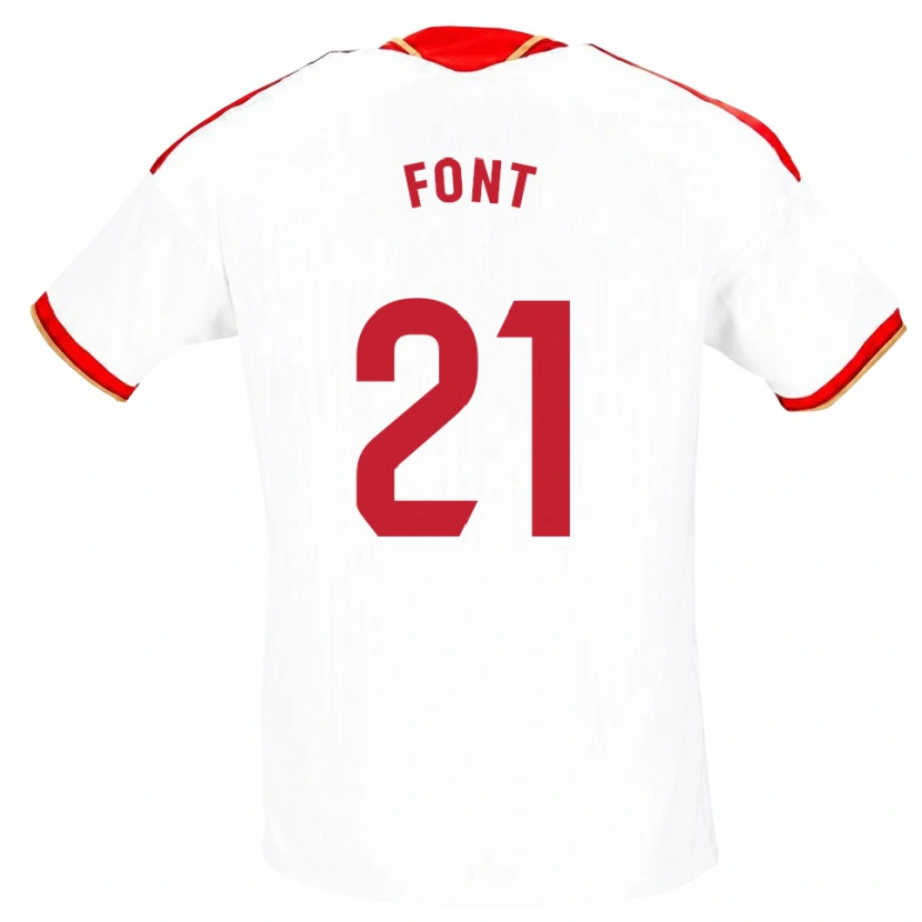 Danxen Donna Maglia Jan Font #21 Bianco Rosso Kit Gara Home 2026/27 Maglietta