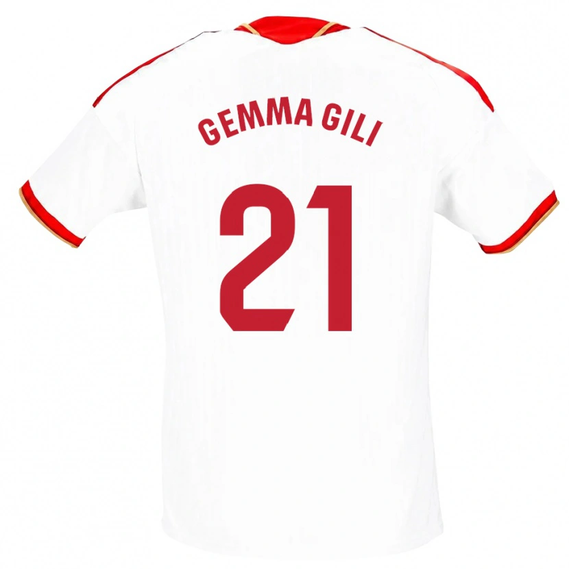 Danxen Donna Maglia Gemma Gili Giner #21 Bianco Rosso Kit Gara Home 2026/27 Maglietta