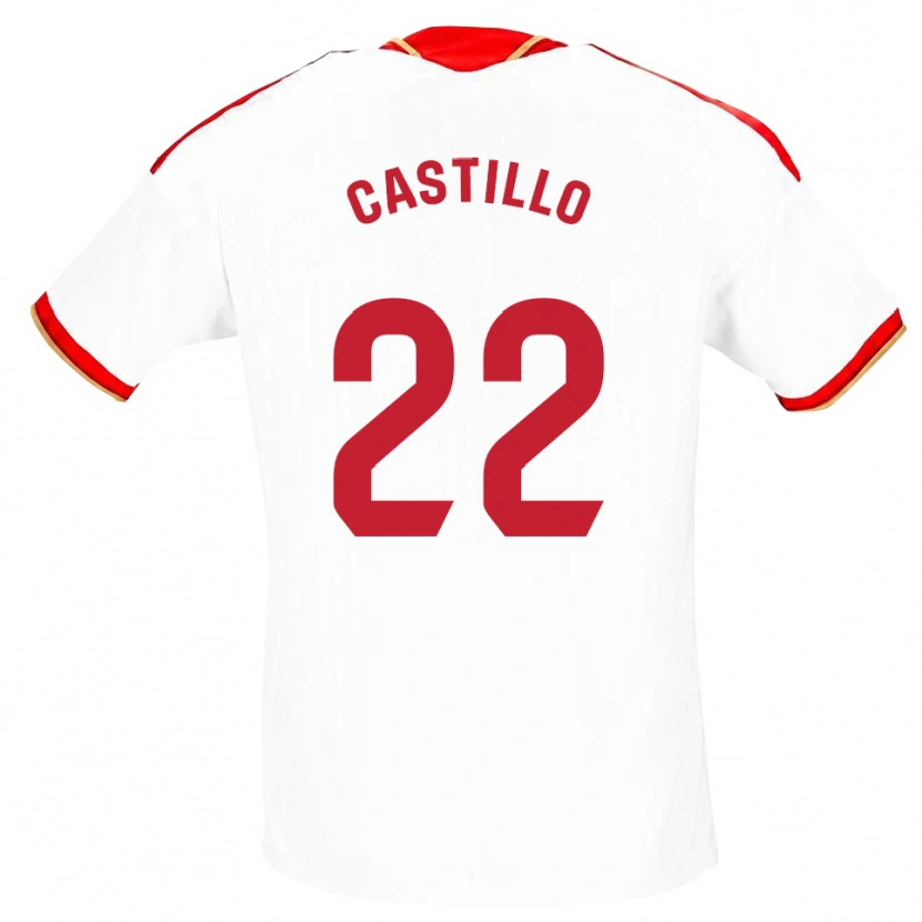 Danxen Donna Maglia José Castillo #22 Bianco Rosso Kit Gara Home 2026/27 Maglietta