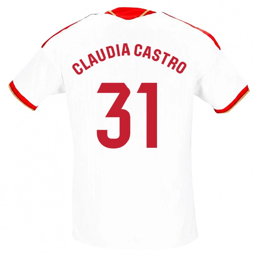Danxen Donna Maglia Claudia Castro Romero #31 Bianco Rosso Kit Gara Home 2026/27 Maglietta