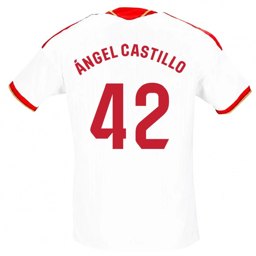 Danxen Donna Maglia Manuel Ángel Castillo #42 Bianco Rosso Kit Gara Home 2026/27 Maglietta