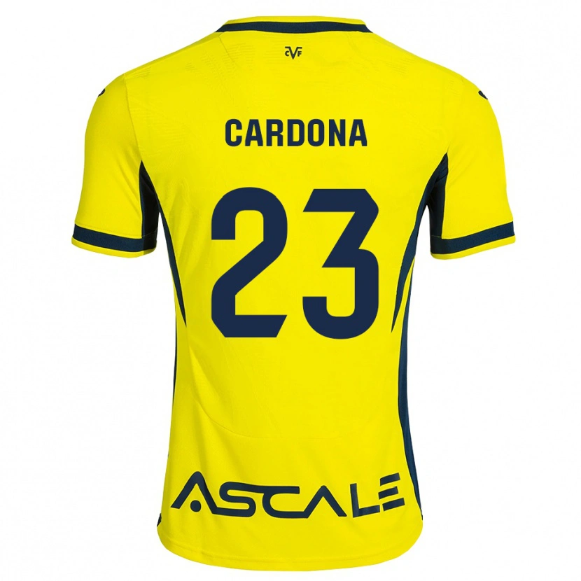Danxen Donna Maglia Sergi Cardona #23 Giallo Nero Rosso Kit Gara Home 2026/27 Maglietta