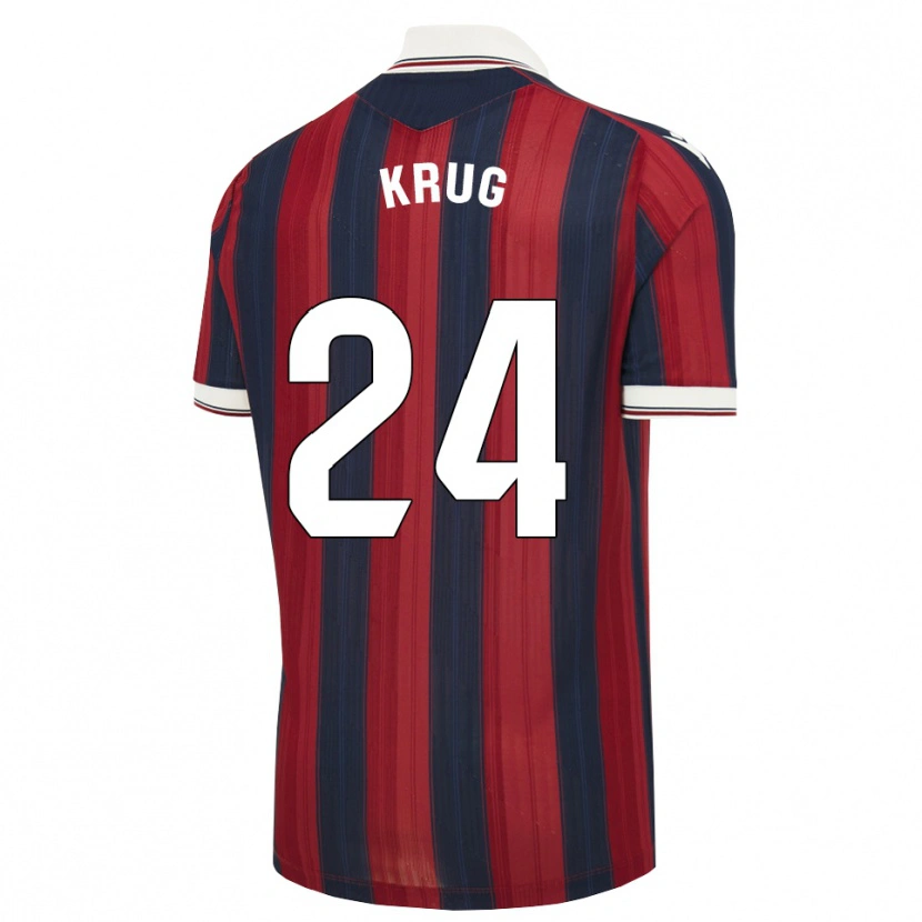 Danxen Donna Maglia Martín Krug #24 Blu Notte Rosso Kit Gara Home 2026/27 Maglietta