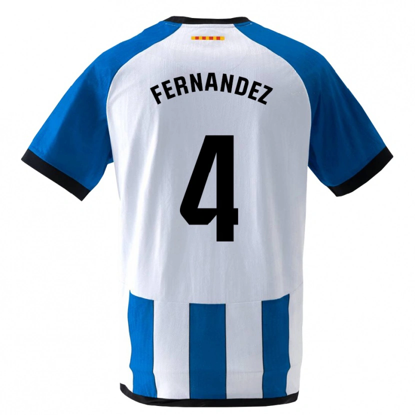 Danxen Donna Maglia Marcos Fernández #4 Blu Reale Bianco Kit Gara Home 2026/27 Maglietta
