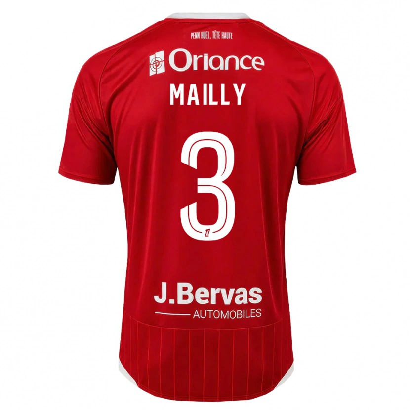 Danxen Donna Maglia Evan Mailly #3 Bianco Rosso Kit Gara Home 2026/27 Maglietta