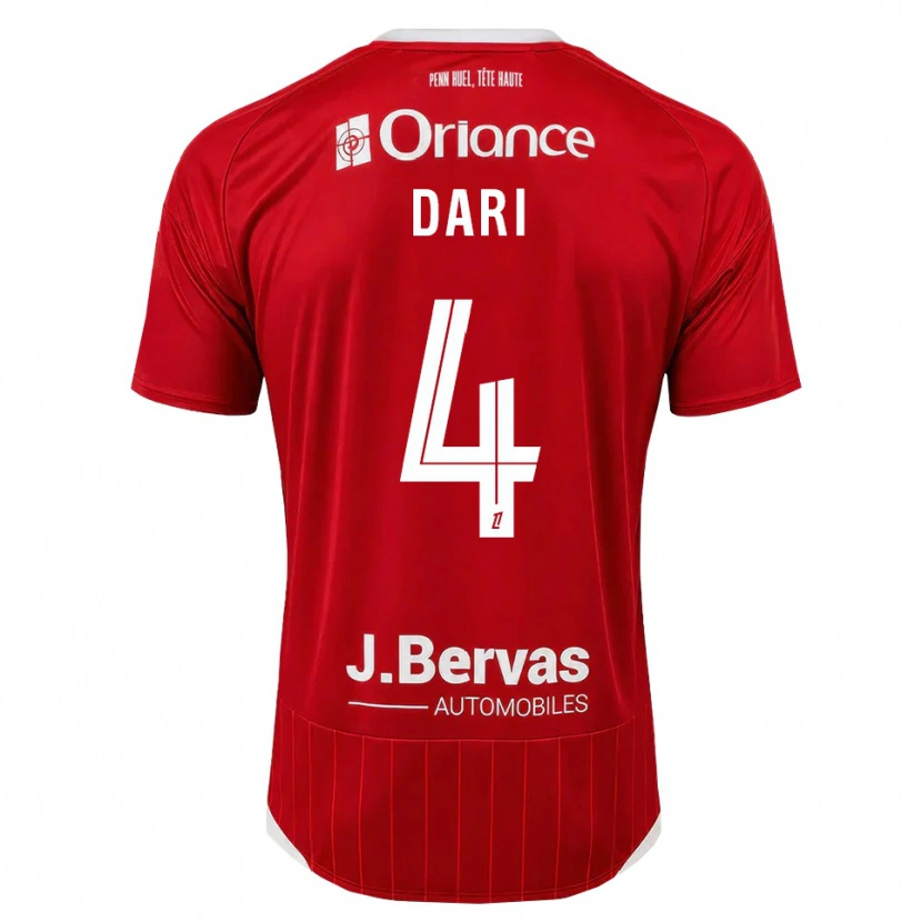 Danxen Donna Maglia Achraf Dari #4 Bianco Rosso Kit Gara Home 2026/27 Maglietta