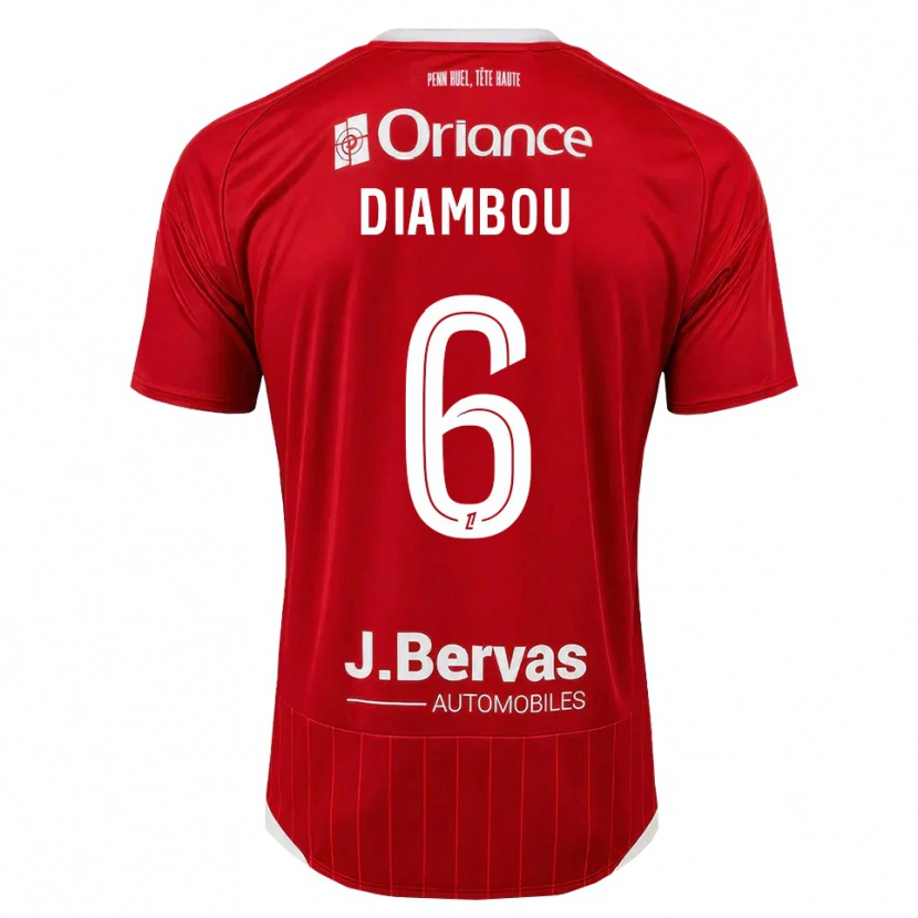 Danxen Donna Maglia Mamady Diambou #6 Bianco Rosso Kit Gara Home 2026/27 Maglietta