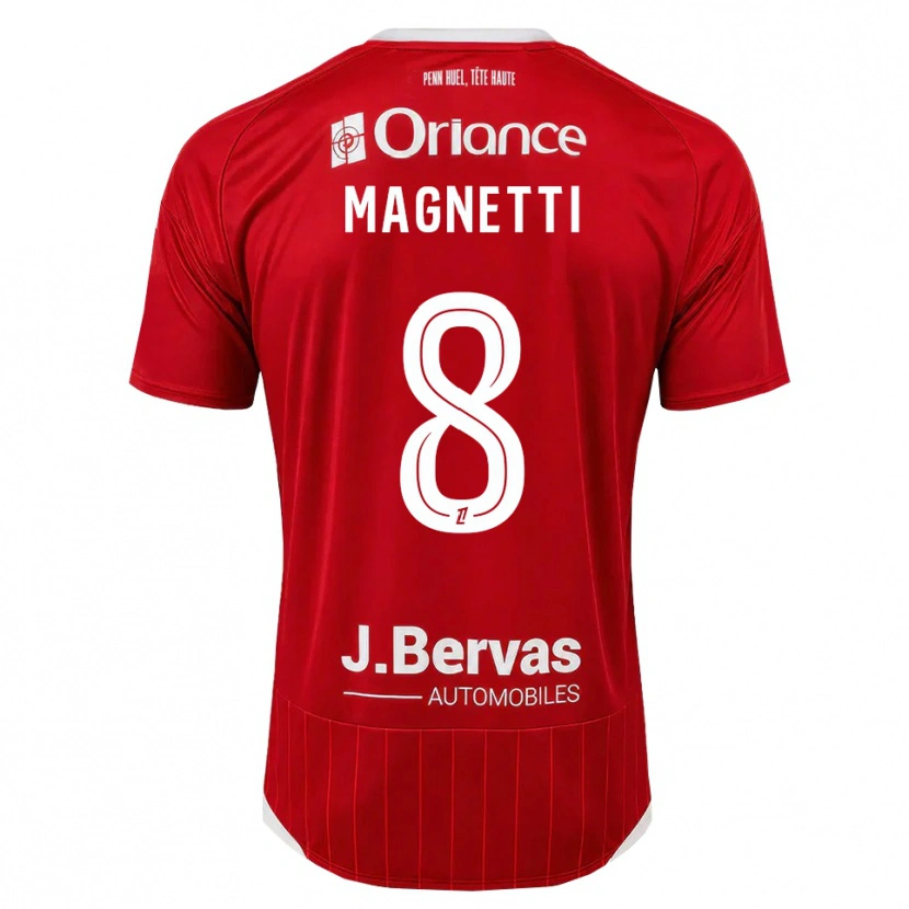 Danxen Donna Maglia Hugo Magnetti #8 Bianco Rosso Kit Gara Home 2026/27 Maglietta