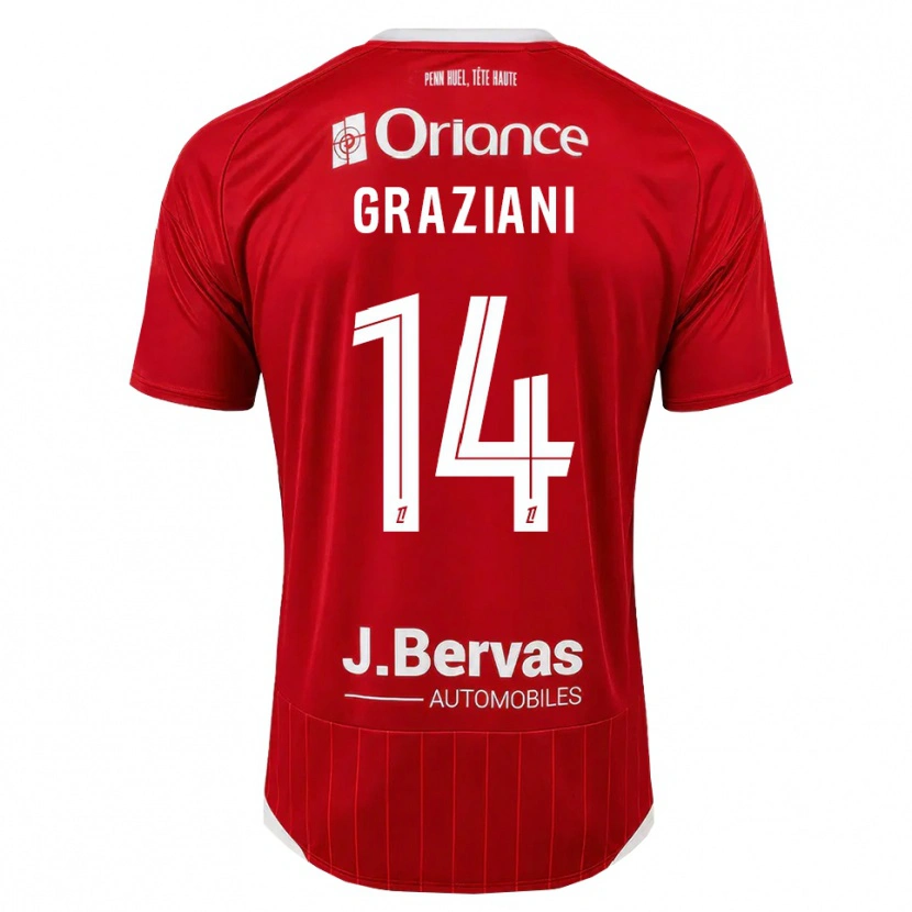 Danxen Donna Maglia Kelyan Graziani #14 Bianco Rosso Kit Gara Home 2026/27 Maglietta