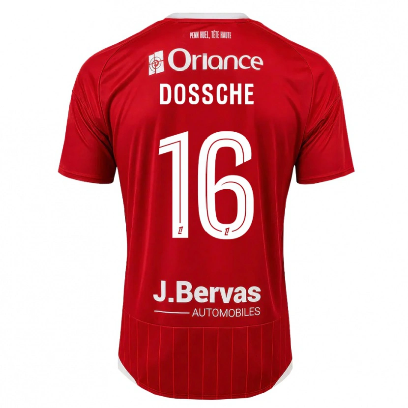 Danxen Donna Maglia Marvin Dossche #16 Bianco Rosso Kit Gara Home 2026/27 Maglietta