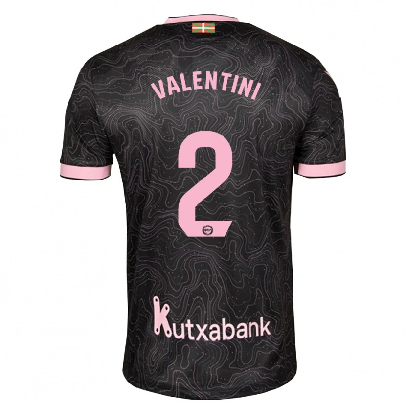 Danxen Donna Maglia Nicolás Valentini #2 Nero Rosa Kit Gara Away 2026/27 Maglietta