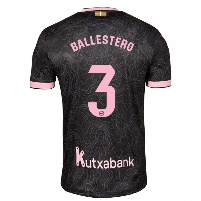 Danxen Donna Maglia Carlos Ballestero #3 Nero Rosa Kit Gara Away 2026/27 Maglietta