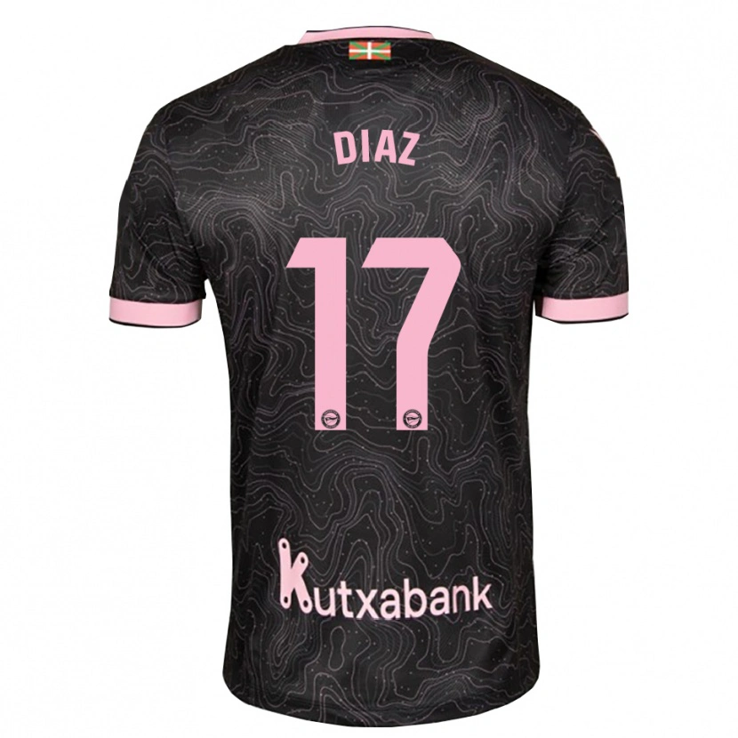 Danxen Donna Maglia Nico Diaz #17 Nero Rosa Kit Gara Away 2026/27 Maglietta