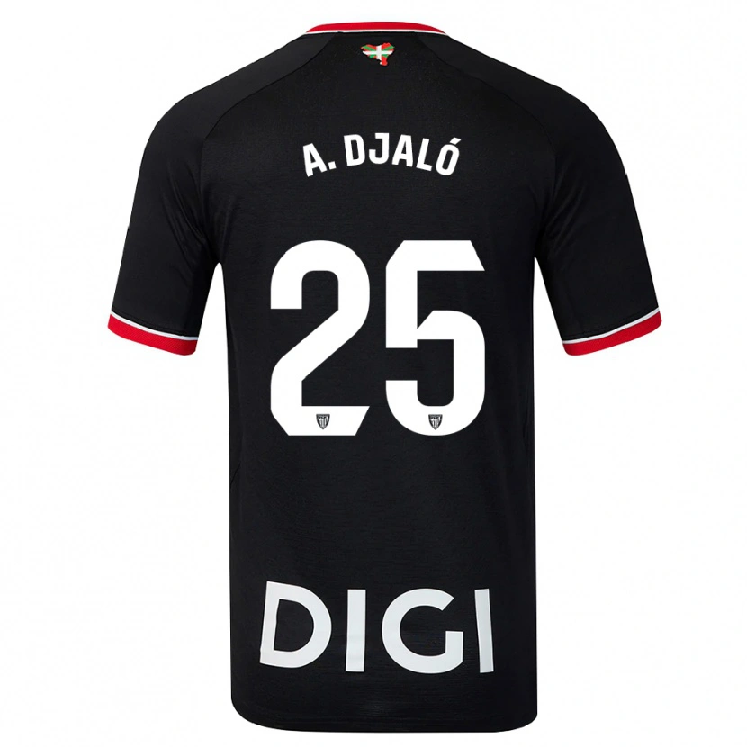 Danxen Donna Maglia Álvaro Djaló #25 Nero Bianco Rosso Kit Gara Away 2026/27 Maglietta
