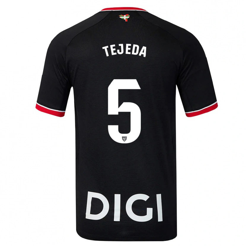 Danxen Donna Maglia Diego Tejeda #5 Nero Bianco Rosso Kit Gara Away 2026/27 Maglietta