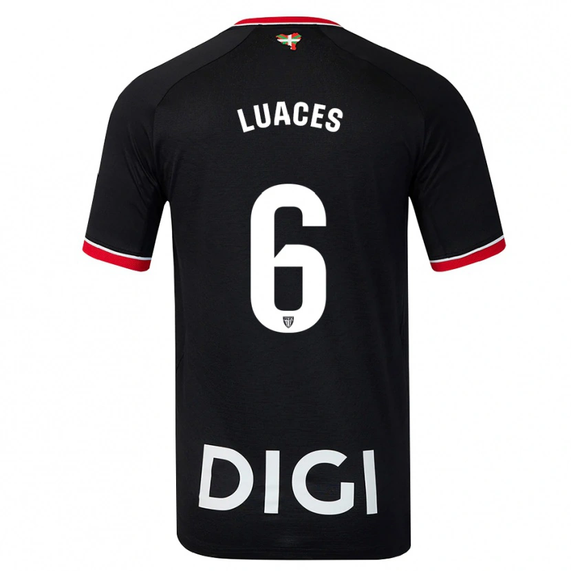 Danxen Donna Maglia Iraitz Luaces #6 Nero Bianco Rosso Kit Gara Away 2026/27 Maglietta