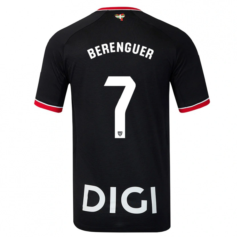 Danxen Donna Maglia Álex Berenguer #7 Nero Bianco Rosso Kit Gara Away 2026/27 Maglietta