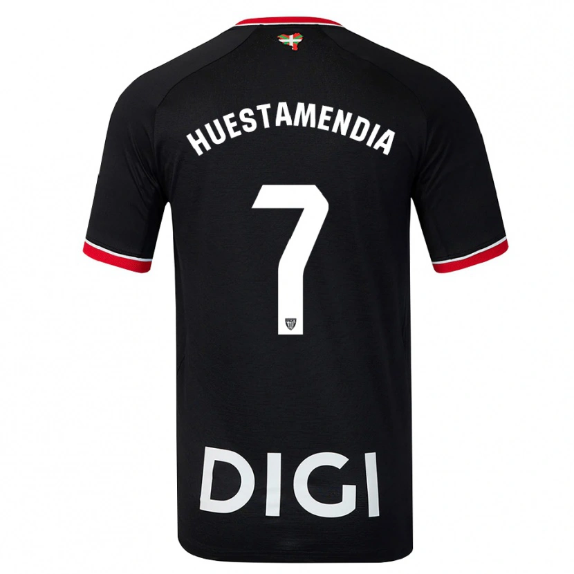 Danxen Donna Maglia Peio Huestamendia #7 Nero Bianco Rosso Kit Gara Away 2026/27 Maglietta