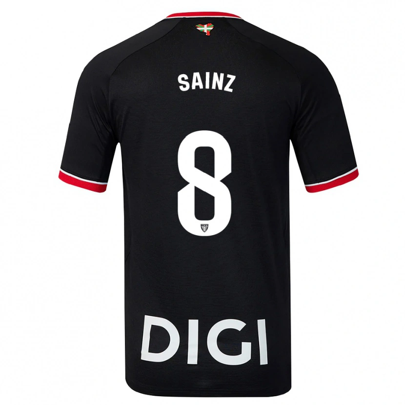 Danxen Donna Maglia Iñigo Sainz #8 Nero Bianco Rosso Kit Gara Away 2026/27 Maglietta