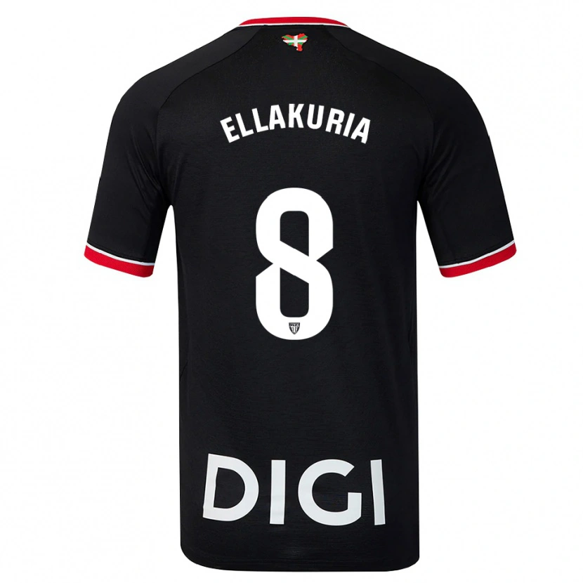 Danxen Donna Maglia Eneko Ellakuria #8 Nero Bianco Rosso Kit Gara Away 2026/27 Maglietta