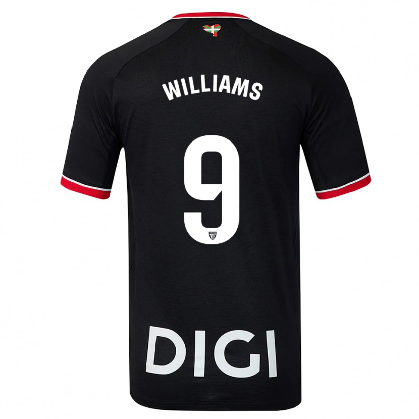 Danxen Donna Maglia Iñaki Williams #9 Nero Bianco Rosso Kit Gara Away 2026/27 Maglietta