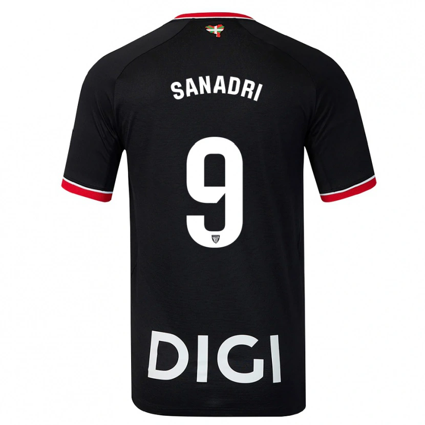 Danxen Donna Maglia Marta San Adrián Rocandio #9 Nero Bianco Rosso Kit Gara Away 2026/27 Maglietta