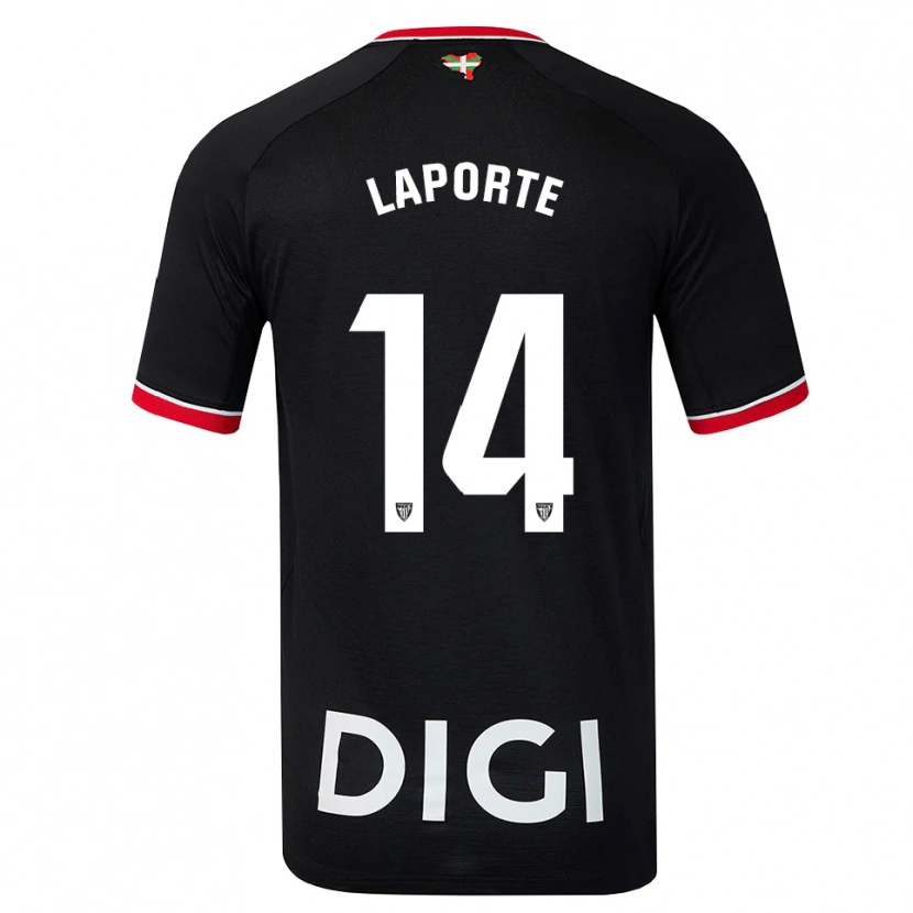 Danxen Donna Maglia Aymeric Laporte #14 Nero Bianco Rosso Kit Gara Away 2026/27 Maglietta