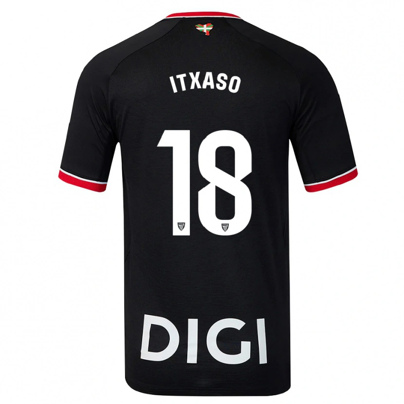 Danxen Donna Maglia Itxaso Uriarte Santamaria #18 Nero Bianco Rosso Kit Gara Away 2026/27 Maglietta