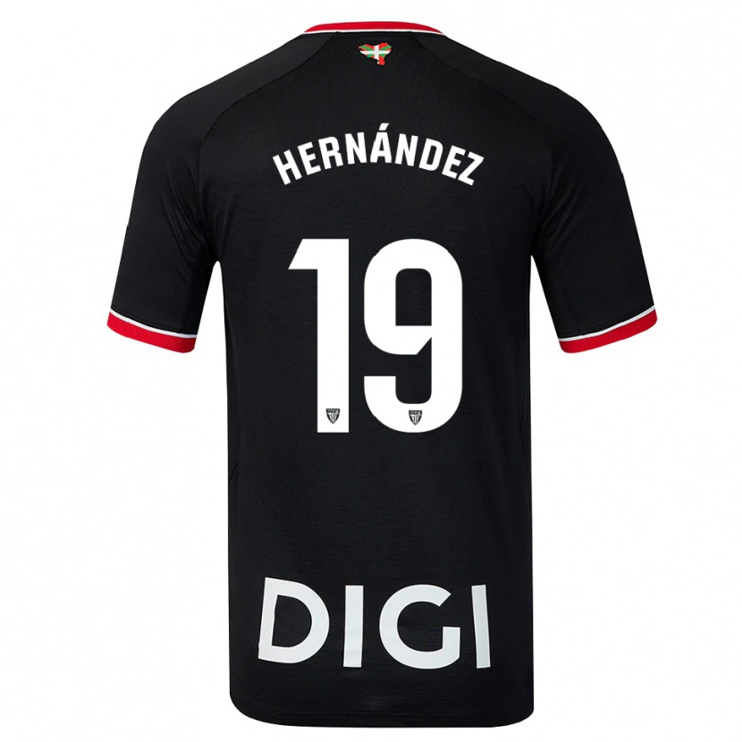 Danxen Donna Maglia Egoitz Hernández #19 Nero Bianco Rosso Kit Gara Away 2026/27 Maglietta