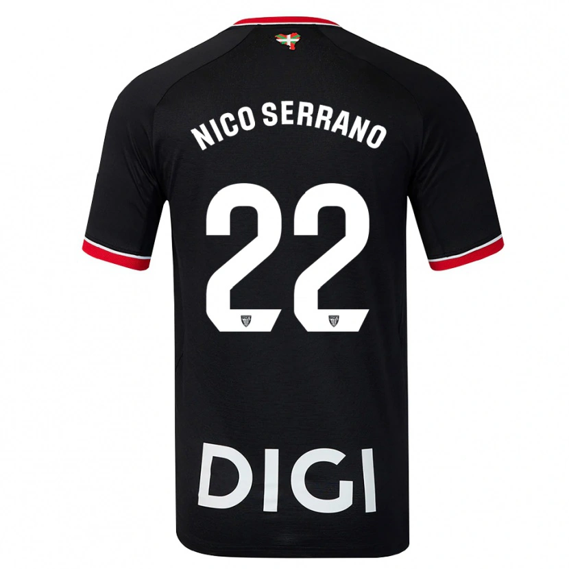 Danxen Donna Maglia Nico Serrano #22 Nero Bianco Rosso Kit Gara Away 2026/27 Maglietta