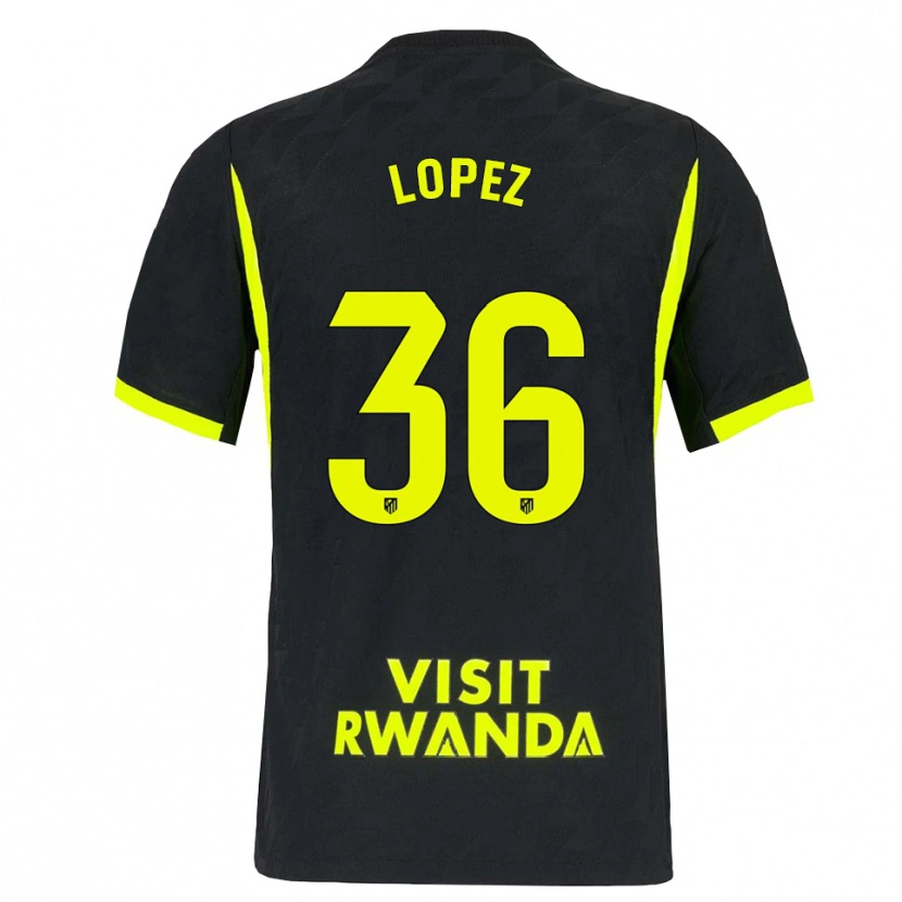 Danxen Donna Maglia David Lopez #36 Verde Brillante Nero Kit Gara Away 2026/27 Maglietta